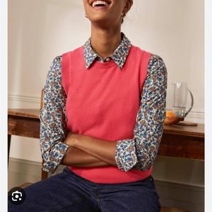 Boden Bright Pink Crew Neck Sweater